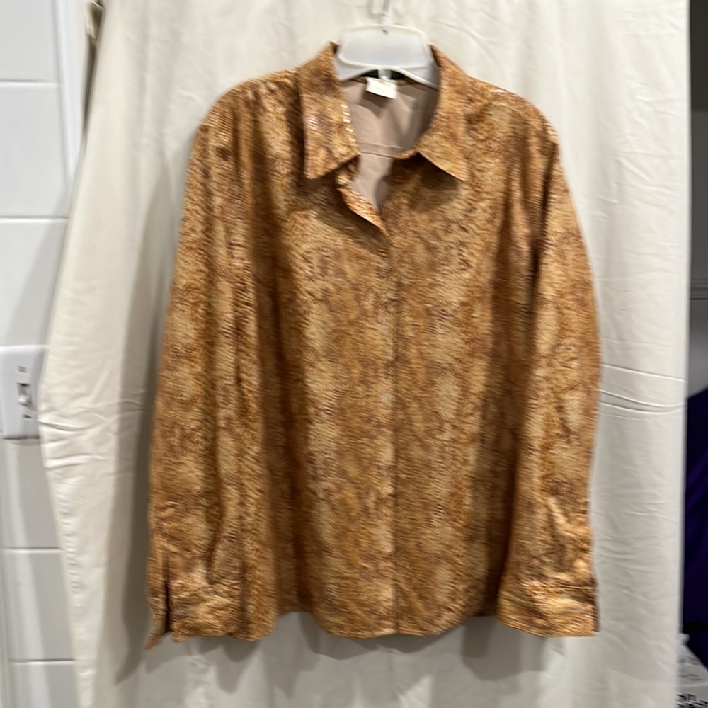 Women 2pc skirt and blouse set by harve benard size 16 snakeskin - Picture 2 of 7